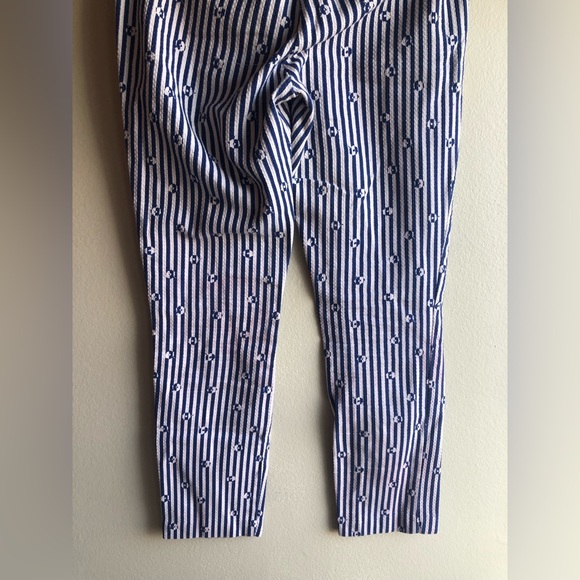 Anthropologie Women's The Essential Slim Trousers Blue White Stripe Size 2 - Picture 12 of 16